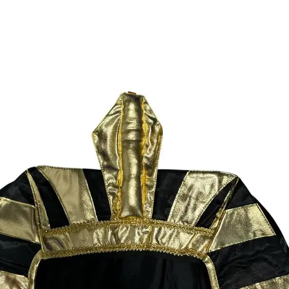 HauntLook Halloween Egyptian Pharaoh Costume Black Men's XL Gold Full Set - Picture 6 of 7